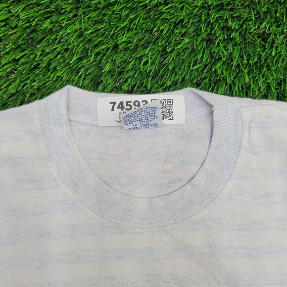 Vintage 90s Myrtle Beach Stripes Shirt Women L/XL 21x27 Blue - Picture 11 of 14